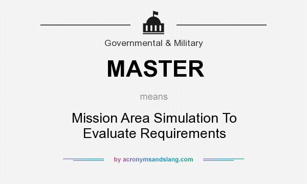 What does MASTER mean? It stands for Mission Area Simulation To Evaluate Requirements