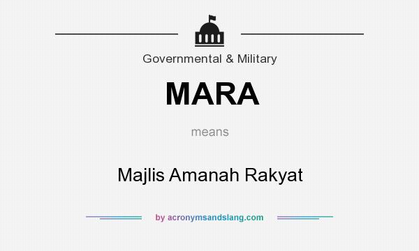 What does MARA mean? It stands for Majlis Amanah Rakyat
