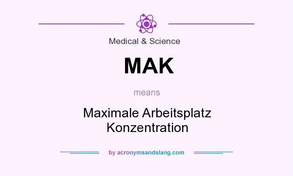 What does MAK mean? It stands for Maximale Arbeitsplatz Konzentration