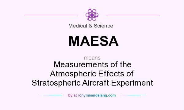 What does MAESA mean? It stands for Measurements of the Atmospheric Effects of Stratospheric Aircraft Experiment
