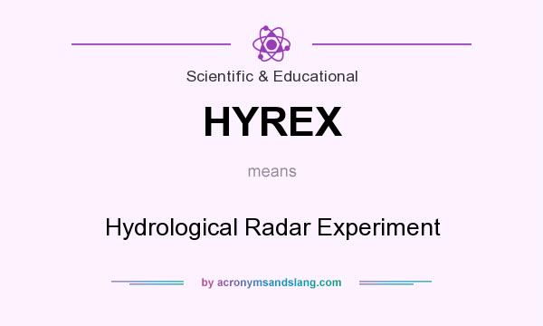 What does HYREX mean? It stands for Hydrological Radar Experiment