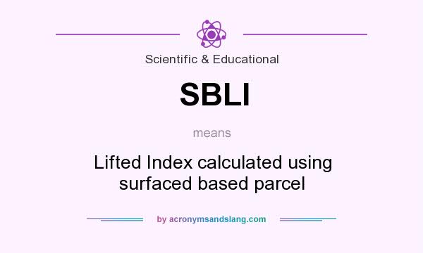 What does SBLI mean? It stands for Lifted Index calculated using surfaced based parcel