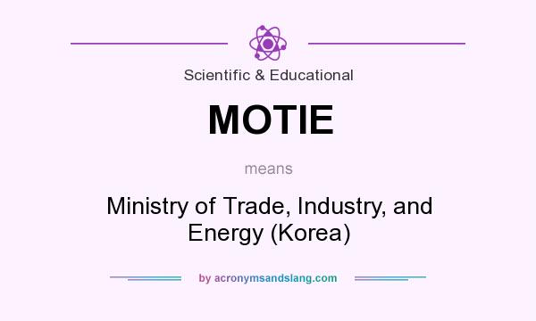 What does MOTIE mean? It stands for Ministry of Trade, Industry, and Energy (Korea)