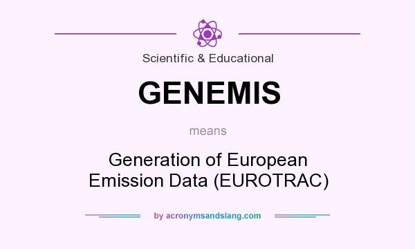 What does GENEMIS mean? It stands for Generation of European Emission Data (EUROTRAC)