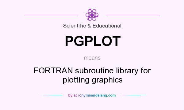 What does PGPLOT mean? It stands for FORTRAN subroutine library for plotting graphics