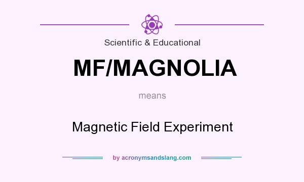 What does MF/MAGNOLIA mean? It stands for Magnetic Field Experiment