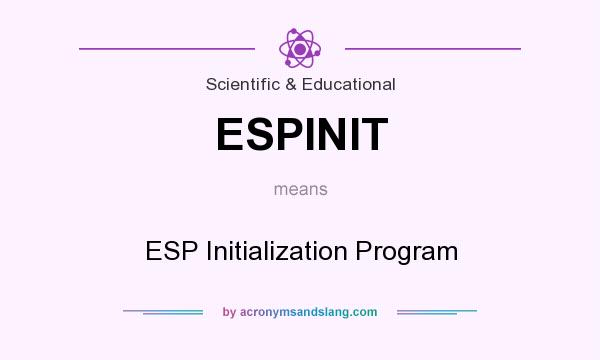 What does ESPINIT mean? It stands for ESP Initialization Program