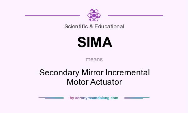 What does SIMA mean? It stands for Secondary Mirror Incremental Motor Actuator