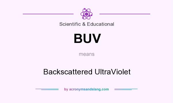 What does BUV mean? It stands for Backscattered UltraViolet