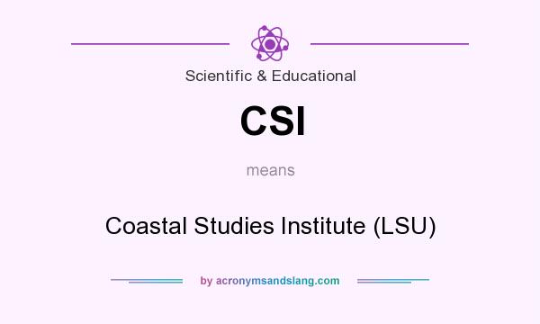 What does CSI mean? It stands for Coastal Studies Institute (LSU)