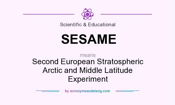 What does SESAME mean? It stands for Second European Stratospheric Arctic and Middle Latitude Experiment