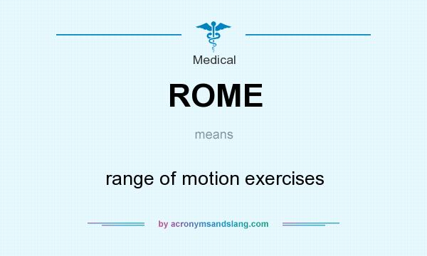 What does ROME mean? It stands for range of motion exercises