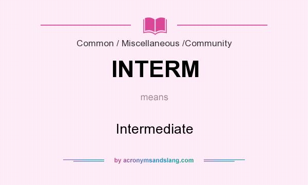 What does INTERM mean? It stands for Intermediate