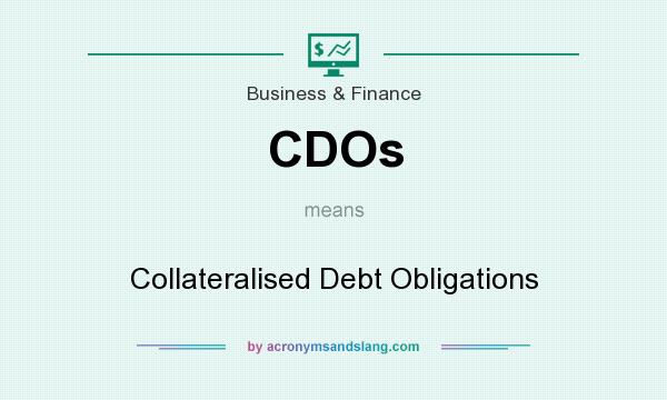 What does CDOs mean? It stands for Collateralised Debt Obligations