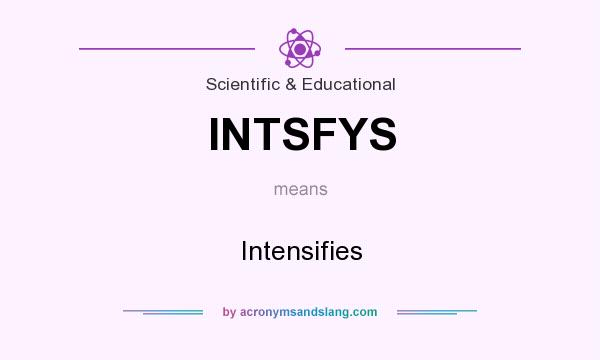What does INTSFYS mean? It stands for Intensifies