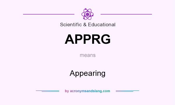 What does APPRG mean? It stands for Appearing