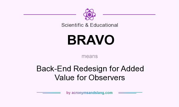 What does BRAVO mean? It stands for Back-End Redesign for Added Value for Observers
