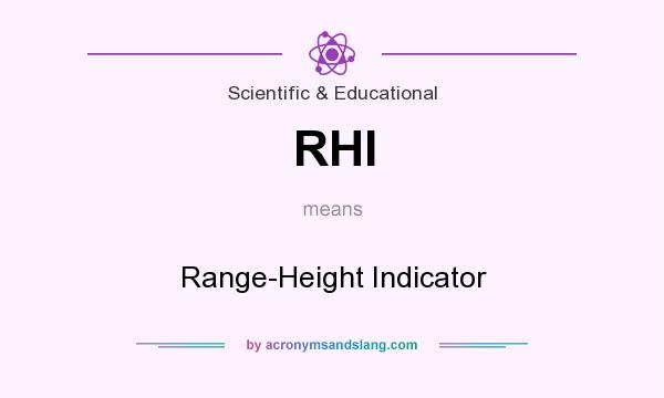 What does RHI mean? It stands for Range-Height Indicator