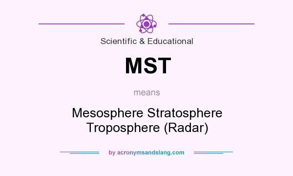 What does MST mean? It stands for Mesosphere Stratosphere Troposphere (Radar)