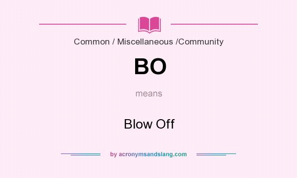 What does BO mean? It stands for Blow Off