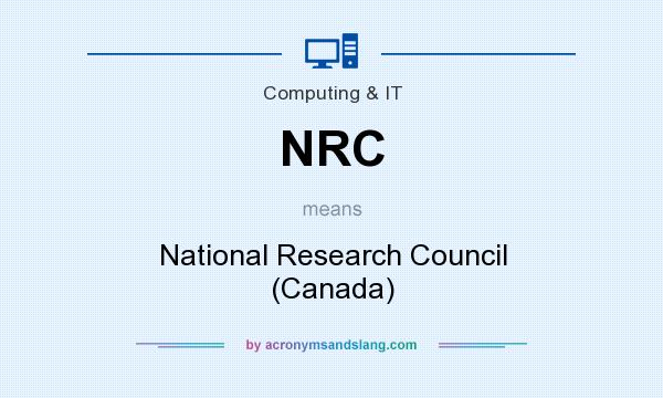 What does NRC mean? It stands for National Research Council (Canada)