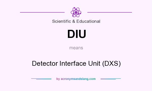 What does DIU mean? It stands for Detector Interface Unit (DXS)