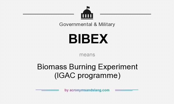 What does BIBEX mean? It stands for Biomass Burning Experiment (IGAC programme)