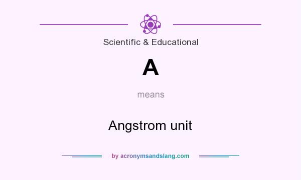 What does A mean? It stands for Angstrom unit