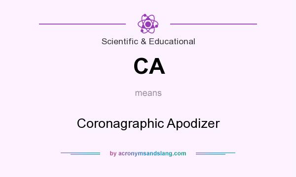 What does CA mean? It stands for Coronagraphic Apodizer