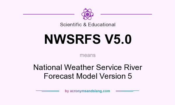 What does NWSRFS V5.0 mean? It stands for National Weather Service River Forecast Model Version 5