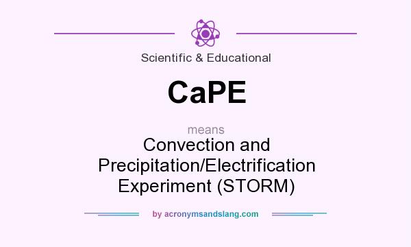 What does CaPE mean? It stands for Convection and Precipitation/Electrification Experiment (STORM)