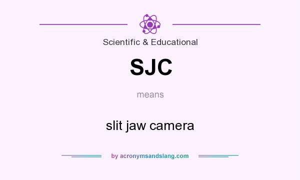 What does SJC mean? It stands for slit jaw camera