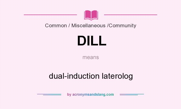 What does DILL mean? It stands for dual-induction laterolog