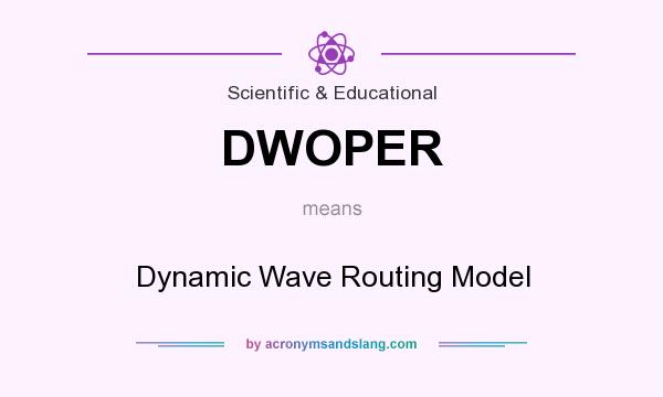 What does DWOPER mean? It stands for Dynamic Wave Routing Model