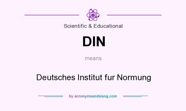 What does DIN mean? It stands for Deutsches Institut fur Normung