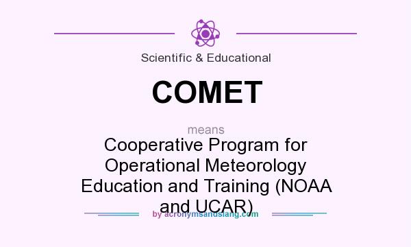 What does COMET mean? It stands for Cooperative Program for Operational Meteorology Education and Training (NOAA and UCAR)