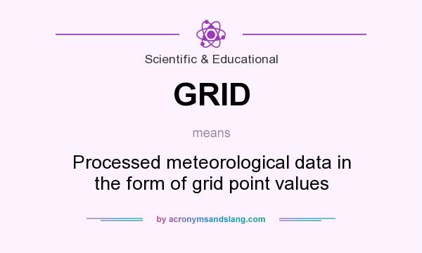 What does GRID mean? It stands for Processed meteorological data in the form of grid point values