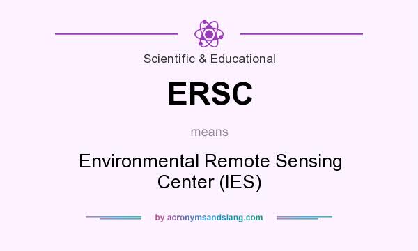 What does ERSC mean? It stands for Environmental Remote Sensing Center (IES)