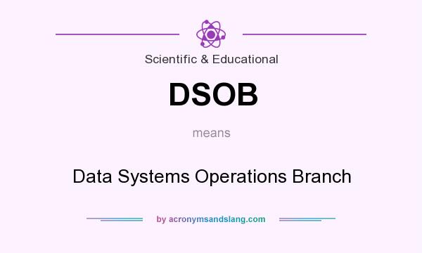 What does DSOB mean? It stands for Data Systems Operations Branch