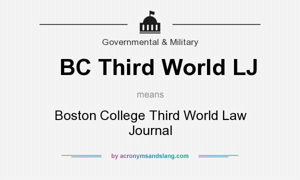 What does BC Third World LJ mean? It stands for Boston College Third World Law Journal