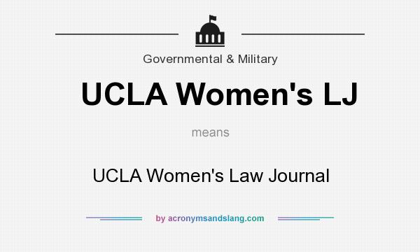 What does UCLA Women`s LJ mean? It stands for UCLA Women`s Law Journal