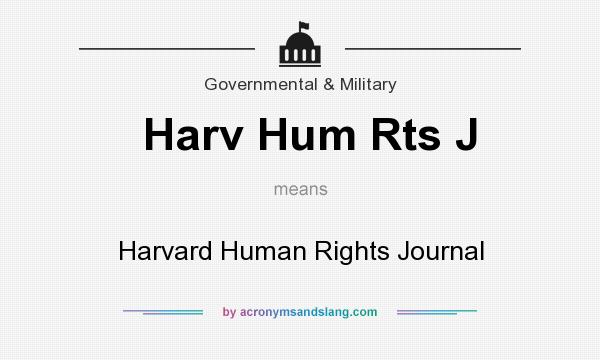 What does Harv Hum Rts J mean? It stands for Harvard Human Rights Journal