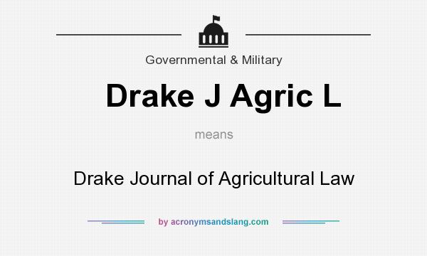 What does Drake J Agric L mean? It stands for Drake Journal of Agricultural Law