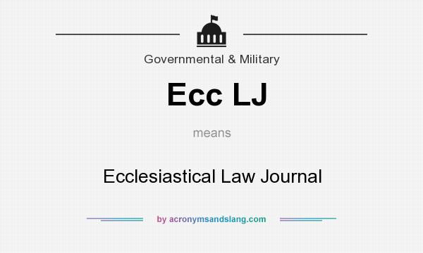 What does Ecc LJ mean? It stands for Ecclesiastical Law Journal