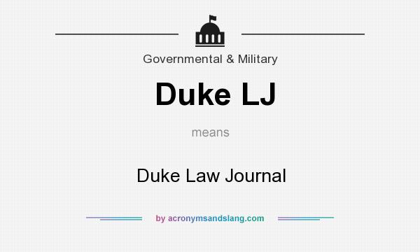 What does Duke LJ mean? It stands for Duke Law Journal