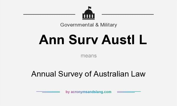 What does Ann Surv Austl L mean? It stands for Annual Survey of Australian Law
