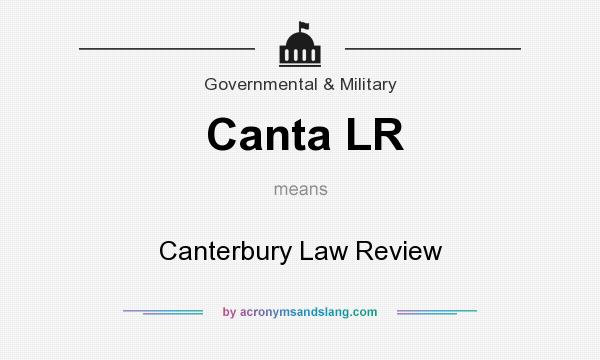 What does Canta LR mean? It stands for Canterbury Law Review