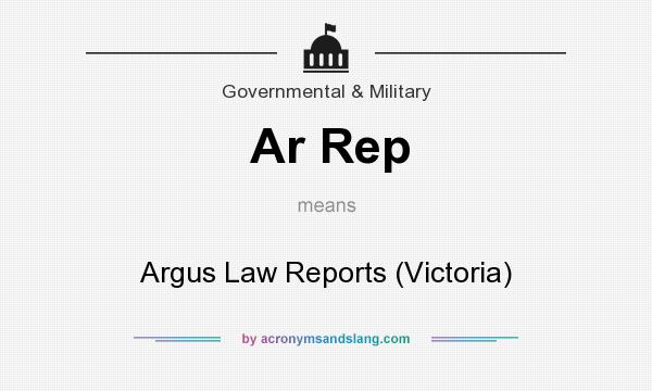 What does Ar Rep mean? It stands for Argus Law Reports (Victoria)