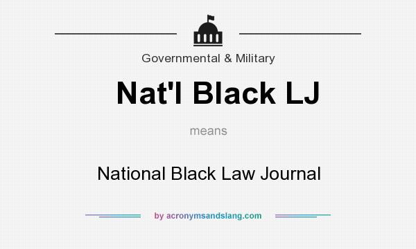 What does Nat`l Black LJ mean? It stands for National Black Law Journal