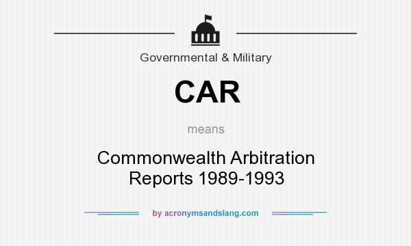 What does CAR mean? It stands for Commonwealth Arbitration Reports 1989-1993